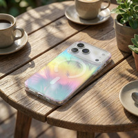AilesTecca Farbverlauf Aurora Laser Feder Magnetische Handyhülle für iPhone 17 Pro Max 17 Air 17 TPU PC Handy-Rückseite