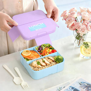 Bencircle N08-1 Cute <b>Plastic</b> 1 Compartment Kids Lunch Box Set School Portable Microwavable BPA Free <b>Food</b> Storage <b>Container</b> - Product Image 3