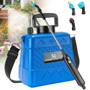 Pulvérisateur d'eau de jardin à batterie, pulvérisateur à dos en métal, 5 buses de pulvérisation, tige télescopique, capacité de 5 L, haute efficacité pour le jardin - Product Image 1