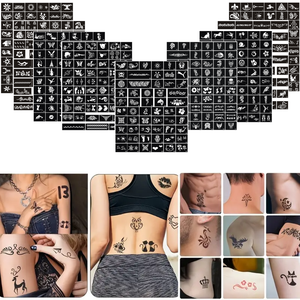 Plantilla Reutilizable para <span class=keywords><strong>Tatuajes</strong></span> <span class=keywords><strong>Temporales</strong></span> de Henna, para Aerógrafo, Plantilla Negra para <span class=keywords><strong>Tatuajes</strong></span> <span class=keywords><strong>Temporales</strong></span>, Adhesivo para <span class=keywords><strong>Tatuajes</strong></span> Semipermanentes - Product Image 4