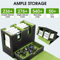 Caja de Cartas con Diseño de Asa para más de 236 Cartas con Doble Funda, Caja de Almacenamiento para Cartas Coleccionables, Caja de Cartas con Bandeja para Dados