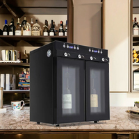 Refroidisseur de vin électrique 4 bouteilles à température constante, noir, pour bar domestique
