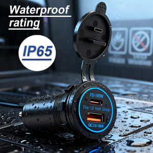 Cargador PD de 100W Tipo-C para Auto de 12-24V con QC3.0 y Puerto AUX, Puertos Duales para Teléfonos Móviles y Computadoras - Product Image 4