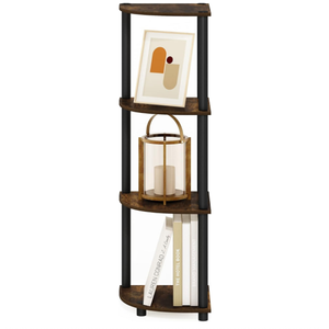 New Design Wooden Display <b>Storage</b> Shelves 4 Tier <b>Corner</b> Bookshelf for Living Room Home Office - Product Image 2