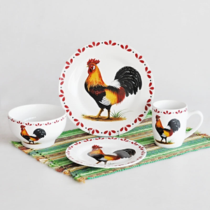 เซรามิ<span class=keywords><strong>ก</strong></span>พอร์ซเลน<span class=keywords><strong>ไก่</strong></span>ออกแบบชุดอาหารเย็นสัตว์บนโต๊ะอาหารขายส่ง - Product Image 4