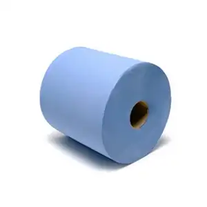 Rollo de mano industrial azul Toalla de papel de pulpa reciclada para secado de manos