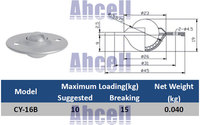 BCHE55 C-8L Rouleau de table de travail en acier à disque à billes avec bride, Roue Omnifloat BCHE45, Unités de transfert à billes de type L à roulement libre
