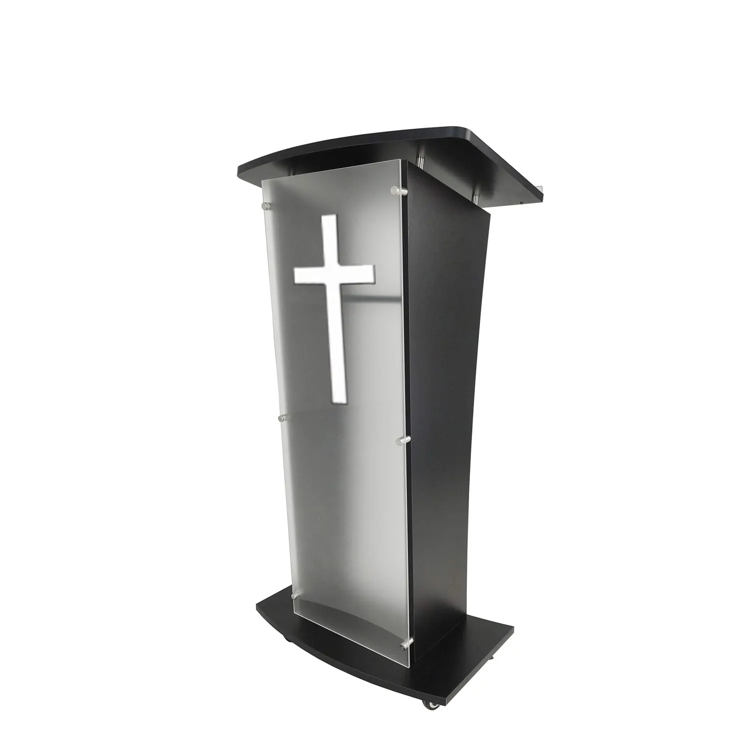 Artworld Displays Limpar Acrílico Lectern Stand Preto Conferência Podium Transparente Welcome Platform Exposição Speech Podium