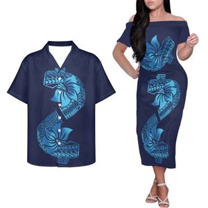 تصميم صيفي حفلة موسيقية هاواي قميص قبالة الكتف له و لها ملابس مطابقة البولينيزية القبلية الساموانية الفيجية المخصصة - Product Image 4