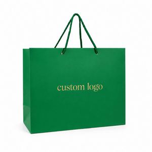 Eco-Friendly Recycled Blue Paper Shopping Custom Logo Foil Stamping Luxury Clothing Packaging Gift <b>Bag</b> With Rope Handle - Product Image 2
