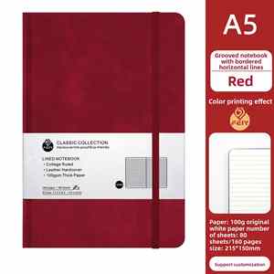 X515 A5 Leather <b>Journal</b> Promotional Vintage Style Notebook With Elastic Band Customizable Cover & Inner Pages - Product Image 4
