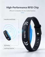 Wiederverwendbares Umweltfreundliches 13,56MHz NFC Silikon-Armband Wasserdichtes HF RFID-Armband QR-Code für Events Bargeldlose Zahlung Großhandel