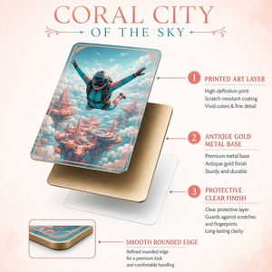Carte Collezionabili in Metallo Personalizzate, Stampa HD 'Città del Cielo' in Acciaio Inossidabile, per Collezionisti TCG e Regalo di Lusso - Product Image 2