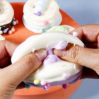 Jouet Squishy Soufflé au Lait de Soja Mignon, Jouet Anti-Stress Doux à Presser avec Perles de Bonbons Décoratives en Forme d'Aliment
