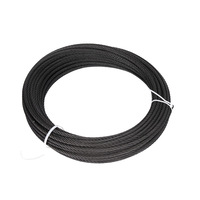 Kabel Balustrade Hitam SS Stainless 304, Kabel 3mm 1/8'' 316 304 Tali Kawat Baja Tahan Karat 7x7 untuk Railing Dek Kabel
