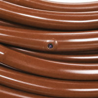 Tuyau d'irrigation goutte à goutte premium de 15 m, flexible, marron, pour jardin, avec émetteurs espacés de 30 cm pour l'arrosage des rangs de légumes