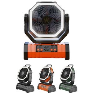 Best-selling Outdoor Solar Portable Rechargeable Camping Fan <b>with</b> Remote <b>Control</b> and LED Light Plastic Solar Panel - Product Image 1