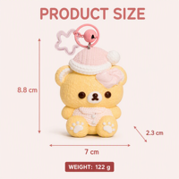 Porte-clés Ours Crème Mignon Moelleux Anti-stress Breloque de Sac Vente en Gros Emballage Personnalisé