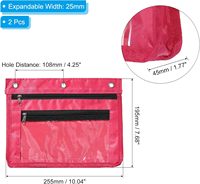 Pochette à crayons extensible pour stylo à fermeture éclair transparente étanche avec logo personnalisé pour classeur à 3 anneaux, sac à crayons à fermeture éclair en tissu Oxford