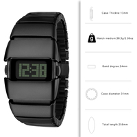 Montres-bracelets numériques sportives rétro carrées pour hommes avec logo personnalisé 2026, montres numériques lumineuses avec logo personnalisé