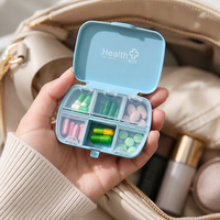 Boîte à pilules portable mini 6 compartiments en plastique pour voyage, étui de rangement pour médicaments, personnalisable avec logo pour usage quotidien