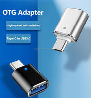 Adaptor, tipe-c ke USB 3.0 dengan Led untuk USB Flash Drive Android Universal Mouse ponsel Keyboard USB C OTG adaptor