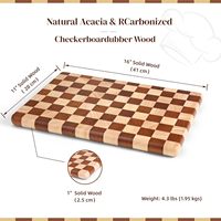 Planche à découper en bois massif à grain croisé de qualité supérieure, épaisse et robuste, pour chef professionnel