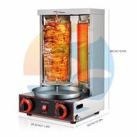 Rôtissoire Commerciale Automatique Verticale au Gaz pour Döner Kebab, Gyros et Shawarma