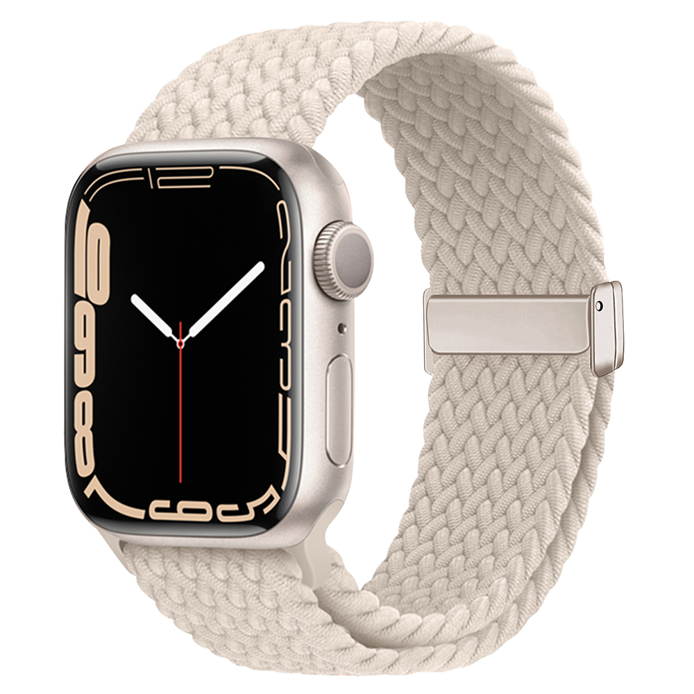 Rainbow Nylon Woven Loop Magnetic Clasp Watch Band for -Lightweight Comfortable Professional & Soft Adjustable Strap