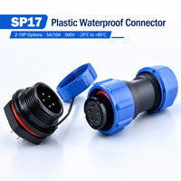 Conector Circular Impermeable SP17, Macho y Hembra, Tipo Aviación, IP68, Plástico, 9 Pines, Chapado en Oro, Adaptador de Corriente de Nylon