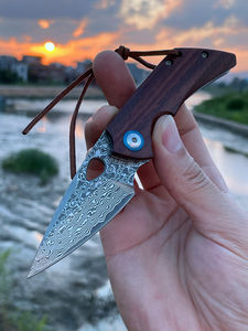 हाथ से बनाया हुआ उपहार बॉक्स मल्टीटाऊन आउटडोर छोटे उच्च छोर नम जेब चाकू से 67 परतें भारतीय लाल खट्टा शाखा लकड़ी हैंडल - Product Image 2