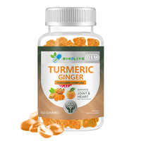 Suplemen Herbal Vegan Alami Ekstrak Kunyit Curcumin dan Jahe dengan Lada Hitam, Label Pribadi OEM Grosir