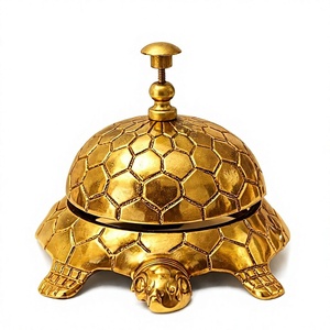 <b>Brass</b> Turtle Service <b>Bell</b> Decorative Shell Pattern Press Button Animal Reception <b>Bell</b> for Hotel Restaurant Office Home Decor - Product Image 1