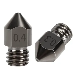 YBT 3D Printer Nozzle 0.4mm All Size Print Head Hardened Steel Nozzle MK8 for 1.75mm Extruder
