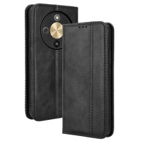 Étui de téléphone portable en cuir PU texturé rétro pour Huawei Honor X9D 5G/Honor X70 5G/X5C PLUS/X6C 4G, portefeuille pour téléphone portable