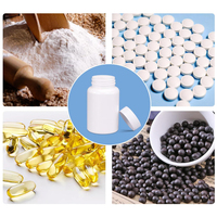 Hdpe 100ml Bouteille de médicament 250ml Bouteille en plastique de vitamine Médecine en vrac Capsules de pilules rondes blanches Récipient en plastique avec bouchon à vis