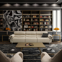 Ensemble canapé-lit électrique inclinable en chenille, cadre en bois massif, capitonné, style Mid-Century Modern, pour appartement, salon, hôtel, avec rembourrage en éponge