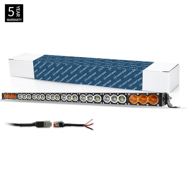 43 Inch LED Light Bars Dual Color White and Amber 4x4 Off Road Light Bar for Car