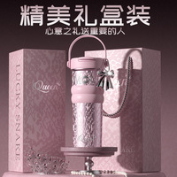 Nouvelle tasse isotherme sous vide en acier inoxydable moderne de grande valeur, 900 ml, avec paille, grande capacité, pour voiture, café, retour à l'école, coffret cadeau de luxe