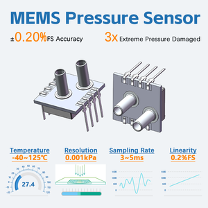 Sensor tekanan rendah kompensasi suhu 40mako WF1525 untuk peralatan medis, respirasi, HVAC, deteksi tingkat, pengukuran aliran - Product Image 4