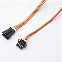 Konektor Hitam 4-Pin Multi-Warna Kustom, Kabel Tembaga Berlapis Timah untuk Perangkat Kontrol Industri Pendingin