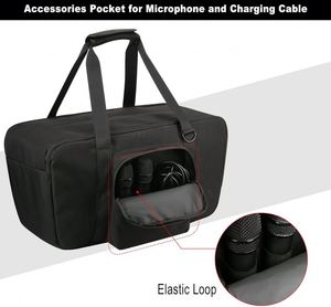 Échantillon gratuit : Sac de transport pour enceinte, étui de voyage anti-déchirure avec bretelles réglables, poches latérales et fermeture à cordon. - Product Image 2