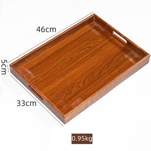Nouveau plateau à angle droit de Style chinois en bois massif de bambou avec poignée <span class=keywords><strong>coin</strong></span> plat en bois de wengé détient des tasses à thé pour un usage domestique d'hôtel - Product Image 3