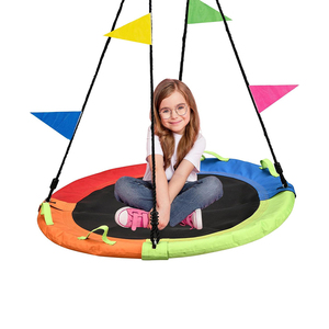 Columpio de jardín ZOSHINE con cuerdas de múltiples hilos, columpio volador tipo platillo colorido y seguro para árboles, muebles de exterior para patio. - Product Image 1