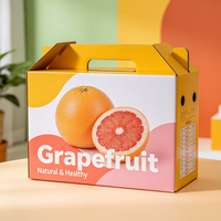 Boîte d'emballage en gros pour pamplemousses, carton ondulé robuste et imperméable en papier kraft, boîte de transport pour légumes avec poignée