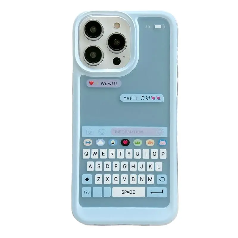 Capa de teclado macio para celular iPhone 15 Pro Max 14 13 12 11 X XS XR TPU transparente
