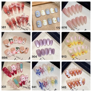 Uñas Postizas de Gel Suave con Efecto Ojo de Gato, Diseño de Alta Gama, Forma Almendrada Cuadrada, 10 Piezas, Punta Francesa, Color Nude, Mariposa, Venta al por Mayor para Salón - Product Image 5
