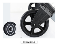 Chariot pliant industriel en aluminium à quatre roues réglables de 75 kg, facile à transporter, chariot à main OEM Fht150