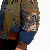Blouson de travail en toile 100 % coton délavé sur mesure, coupe ample, avec fermeture éclair et col rabattable, style vintage vieilli, pour homme