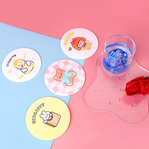 Juego de posavasos de acrílico al por mayor-Redondo transparente (10cm) con bonitos diseños de animales adecuados para uso en el hogar, bar y restaurante - Product Image 6